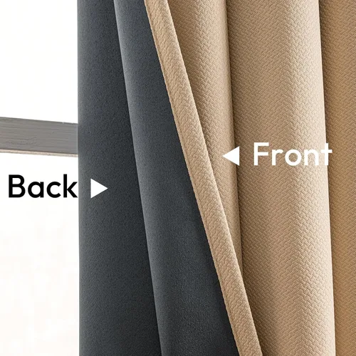 Miniatura 5 de NANPIPER Cortinas 100% opacas para dormitorio, juego de 2 paneles de 54 pulgadas de largo, cortinas de tratamiento de ventanas con aislamiento