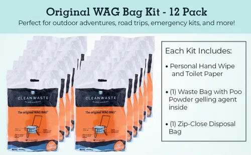 Miniatura 2 de Cleanwaste Bolsa de cera original para inodoro portátil (paquete de 12) – Kit para ir a cualquier lugar para camping, navegación, viajes, polvo