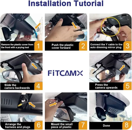 Miniatura 5 de Fitcamx 2K Dual Dash Cam se adapta para Hyundai IONIQ 6 2023 2024 2025 Limited SEL (con atenuación automática), estilo OEM, video frontal 1440P +