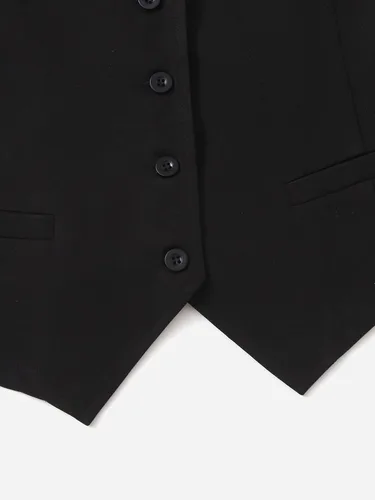 Miniatura 5 de Milumia Chaleco casual con botones y cuello en V para mujer, sin mangas