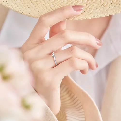 Miniatura 2 de Anillos de Banda de Eternidad de Oro GLOQUAT para Mujeres con Piedras CZ Anillos de Oro Finos Apilables Lindos Anillos de Eternidad de Diamante
