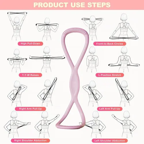 Miniatura 5 de Luminousdo - Bandas de resistencia, figura 8, bandas de ejercicio con asas para mujeres y hombres, bandas elásticas para entrenamiento