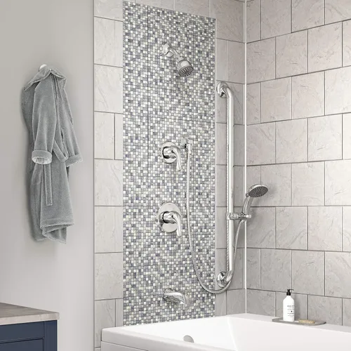 Miniatura 2 de Symmons 9606-PLR-1.5-TRM Origins - Bañera de 2 manijas y 1 regadera con 1 rociador de ducha de mano en cromo pulido (válvulas no incluidas)