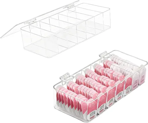 Miniatura 11 de Organizadores de Maquillaje de Acrílico Transparente, Organizador de Baño de 7 Secciones para Cajón, Estuches de Exhibición de Cosméticos