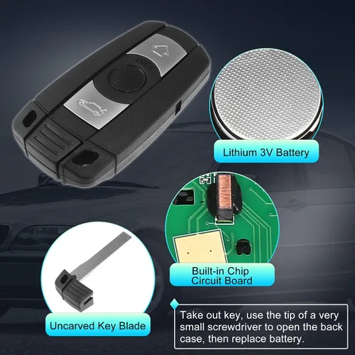 Miniatura 4 de X AUTOHAUX 2 piezas 315MHz KR55WK49127 Repuesto de llave inteligente de proximidad sin llave, mando a distancia, llave de coche para BMW 1 3 5 6