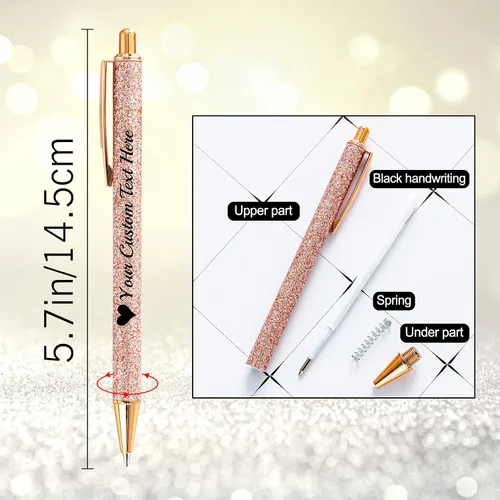 Miniatura 3 de Bolígrafos personalizados con purpurina con nombre a granel, 10 unidades, bolígrafos personalizados con punta de lápiz digital para mujeres y niñas