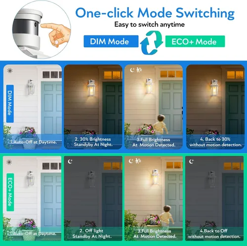 Miniatura 2 de VIANIS Luces exteriores grandes con sensor de movimiento negro, rango de detección ajustable, accesorios de iluminación exterior de aluminio