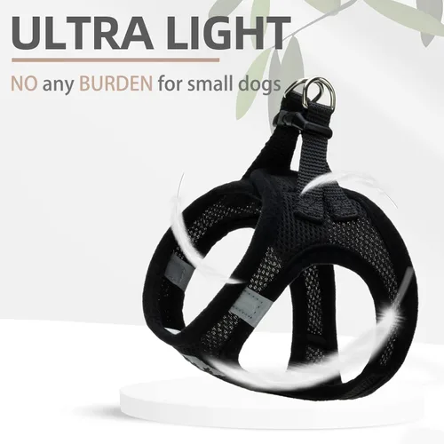 Miniatura 6 de PUPTECK Juego de arnés ajustable para perro, collar y correa sin tirones, arnés para mascotas para perros pequeños y medianos, cachorros y gatos