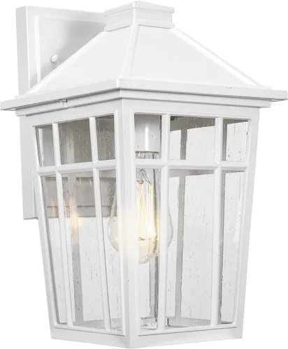 Miniatura 9 de Darkaway Lámparas de pared para exteriores, luz de porche frontal, pared exterior, antioxidante, impermeable, de aluminio con cristal para patio