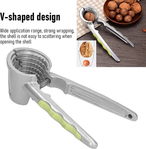 Miniatura 7 de plplaaoo - Alicates de nueces duraderos para nueces, galleta de nueces multifuncional, abridor de galletas de nueces con aguja de nogal y mango