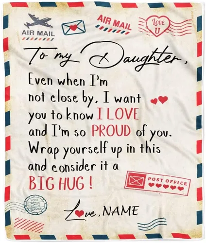 Miniatura 35 de Manta personalizada con texto en inglés «To My Amazing Daughter from Mom Dad Lion Never Forget I Love You Daughter», manta de forro polar
