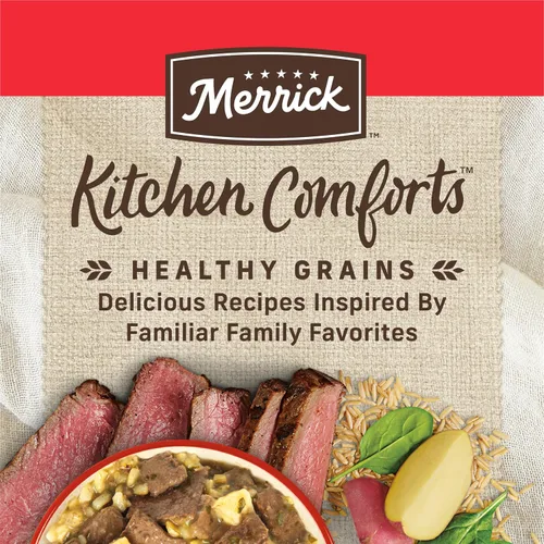 Miniatura 5 de Merrick - Kitchen Comforts - Comida húmeda para perros: salsa, trozos de carne de res, guisado de carne con arroz y arroz integral, con granos, (12)