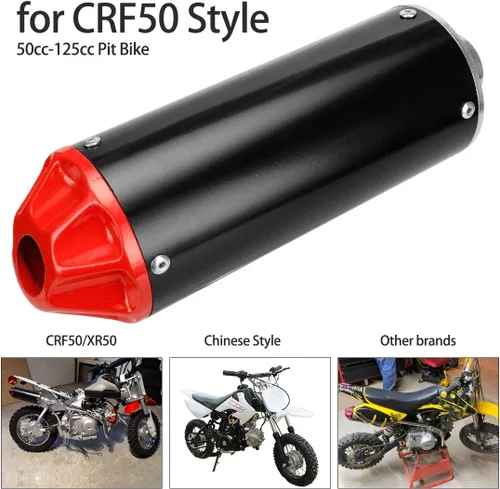 Miniatura 4 de FVRITO Kit de Ensamblaje de Tubo Silenciador de Escape para 70cc 90cc 110cc 125cc CRF50 XR50 SSR SR110 Roketa Taotao DB14 DB10 X-PRO DB-X20 SDG Rojo