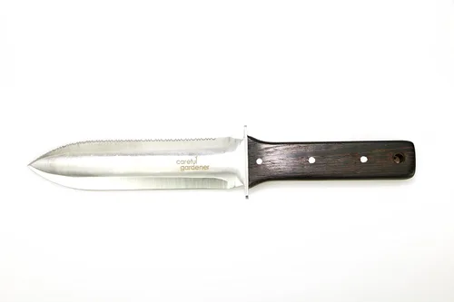 Miniatura 5 de Hori Hori - Cuchillo japonés de jardinería prémium - Cuchillos de jardín de espiga completa con funda de cuero