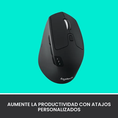 Miniatura 3 de Logitech M720 - Ratón inalámbrico de triatlón, Bluetooth, receptor unificador USB, 1000 DPI, 6 botones programables, batería de 2 años, compatible