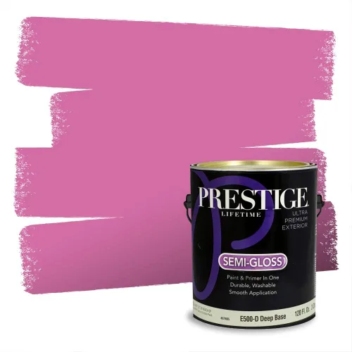 Miniatura 515 de Prestige Paints Pintura exterior e imprimación en uno, 1 galón, plano, coincidencia comparable de Valspar* Amber Rose*