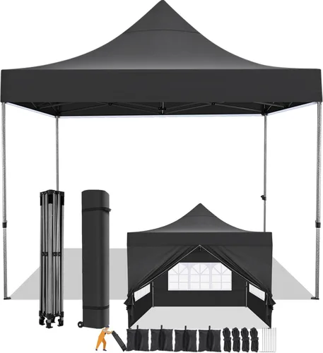 Miniatura 64 de COBIZI Toldo desplegable de 6.6 x 6.6 pies sin pared lateral, toldo resistente UPF 50+ para todas las estaciones, resistente al viento e Azul