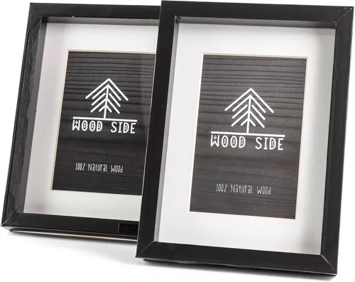 Miniatura 26 de Marcos de fotos de madera negra de 8 x 10 pulgadas, juego de 2 – 100% madera maciza ecológica natural con bordes gruesos para montaje en pared