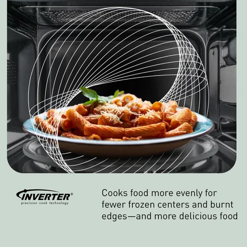 Miniatura 9 de Panasonic Horno de microondas con tecnología Inverter, 1200W, 1.2 pies cúbicos. Pequeño horno microondas con sensor Genius de un toque, botón