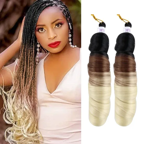 Miniatura 10 de Cabello rizado francés trenzado para trenzas de caja, 8 paquetes de 12 pulgadas, 3.00 oz/paquete, cabello trenzado de onda suelta, extensiones