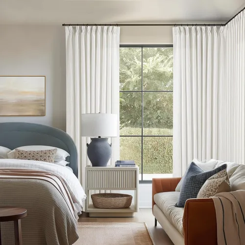 Miniatura 188 de Cortinas de lino natural con pliegues fruncidos de 120 pulgadas de largo para sala de estar, cortinas plisadas con ganchos y lengüeta trasera