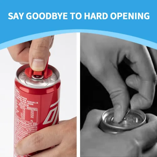 Miniatura 4 de Abrelatas fácil, 6 piezas de abrelatas de cerveza de soda de color y protector de cubierta de latas de bebidas, escudos de plástico de alta calidad.