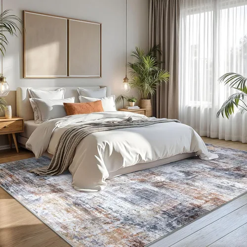 Miniatura 1033 de IOHOUZE Alfombra abstracta lavable de 3 x 12 pies para pasillos, antideslizante para cocina, camino de entrada de lana sintética para interiores