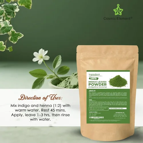 Miniatura 5 de Cosmic Element Polvo índigo orgánico para el cabello – Tinte índigo natural para hombres y mujeres Sin OGM, polvo vegano que aumenta