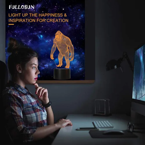 Miniatura 7 de 3D Night Light Ape Gorilla LED Luz nocturna para bebé guardería mono lámpara para habitación de los niños decoración del hogar regalos de Navidad