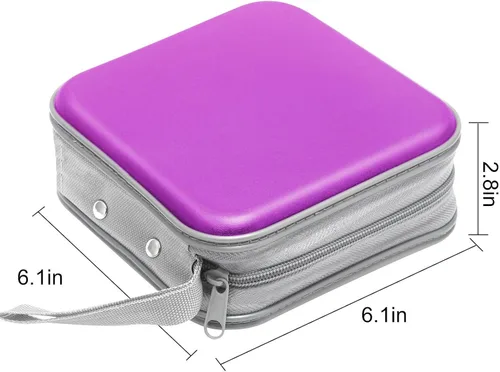 Miniatura 6 de Siveit Funda para CD, capacidad para 40 unidades, para CD/DVD, cartera, de plástico duro, DVD, carpetas de almacenamiento para automóvil, hogar