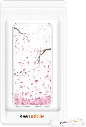 Miniatura 7 de kwmobile Funda transparente compatible con Xiaomi Redmi Note 9 - Funda para teléfono Funda de TPU suave - Flores de cerezo rosa/marrón