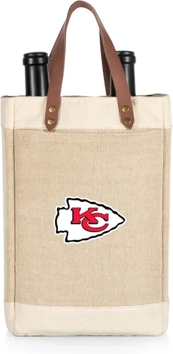 Miniatura 18 de PICNIC TIME NFL Pinot - Jute 2 Bottle Insulated Wine Bag - Wine Tote Bag - Wine Gift Bag, (Beige)
