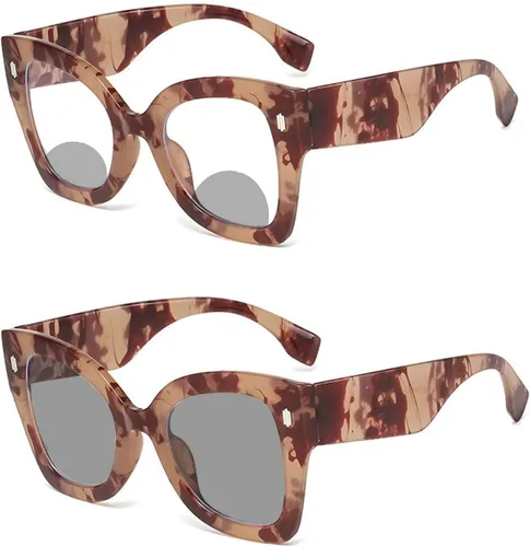 Miniatura 7 de Gafas de sol de transición de gran tamaño, fotocromáticas, cuadradas, bifocales, para lectura, para mujer, moda lejana y cercana a la presbicia