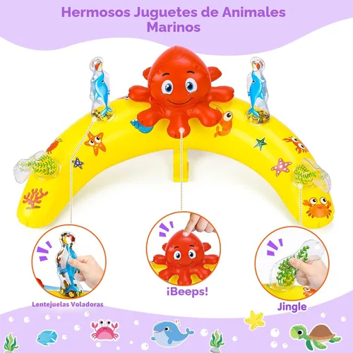 Miniatura 3 de EZIGO Baby Pool Float with Canopy UPF 50+ Sun Protection, Double Air Chambers Infants Swimming Floats with Sound Toys Adjustable Safety Seat Toddler