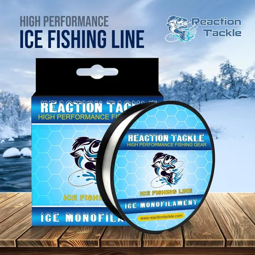 Miniatura 4 de Reaction Tackle Línea de pesca de monofilamento de hielo, línea de pesca en hielo de alto rendimiento con baja memoria, alta resistencia a