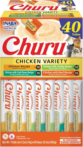Miniatura 20 de INABA Churu - Bocadillos para gatos, puré cremoso para gatos, sin cereales, que se puede lamer y exprimir, suplemento con vitamina E y taurina, 0.5