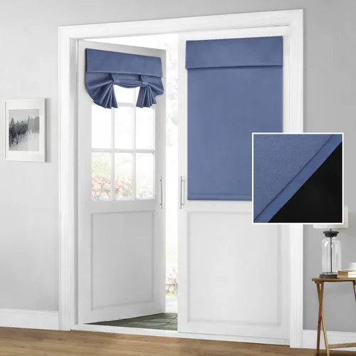 Miniatura 59 de HOMEIDEAS Cortinas 100% Opacas para Luces Laterales de Puerta Principal, Cubierta de Ventana de Puerta de Aula, Persianas de Privacidad