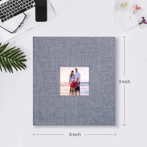 Miniatura 2 de Mublalbum Álbum de Fotos Pequeño 4x6 200 Fotos Cubierta de Lino Libro de Imágenes con Bolsillos Horizontales para Boda Familia Aniversario y Bebé