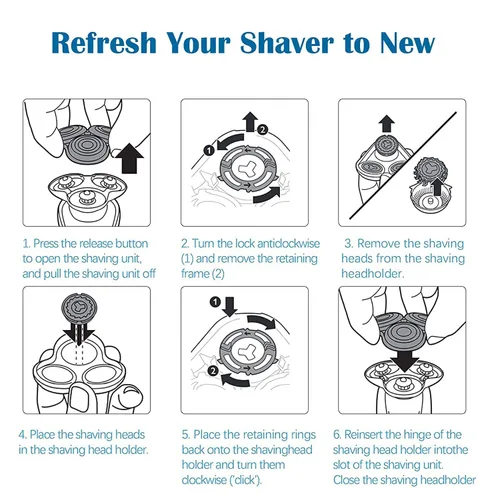 Miniatura 6 de HQ9 - Cuchillas de repuesto compatibles con Philip Shaver HQ9 SpeedXL, paquete de 3 cuchillas de repuesto compatibles con norelco Razor, cabezales
