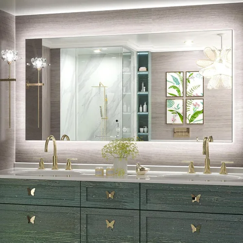 Miniatura 14 de Keonjinn Espejo de baño LED de 24 x 32 pulgadas con retroiluminación, antiniebla, CRI90+ HD regulable sin escalones, alto lumen, montaje en pared