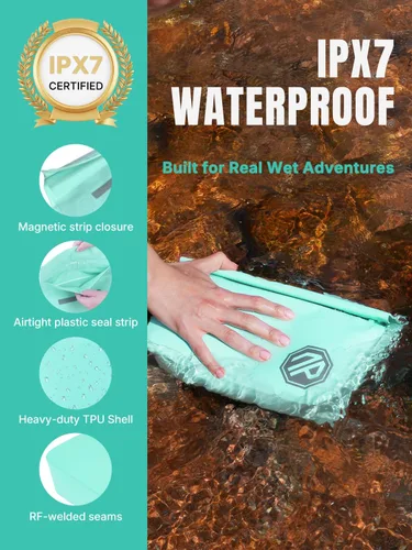 Miniatura 3 de niphean IPX7 - Bolsa riñonera impermeable con cierre magnético de una mano, resistente, bolsa seca para kayak, tabla de remo, accesorios esenciales