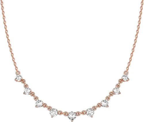 Miniatura 25 de PAVOI Collar de estación chapado en oro de 14 quilates, collares de capas de diamantes simulados, cadena de circonita cúbica para mujer