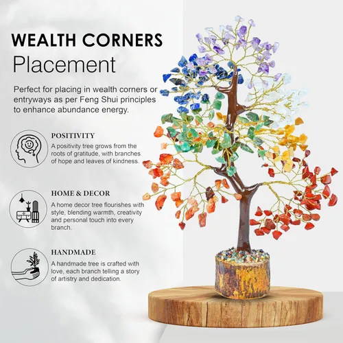 Miniatura 7 de Árbol de la vida de 7 chakras - Árbol de cristal para energía positiva - Árbol de piedras preciosas - Árbol de siete chakras Sabiduría espiritual
