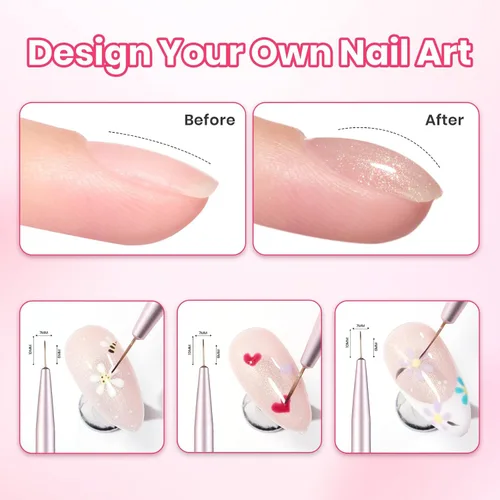 Miniatura 3 de Beetles - Brocha de uñas para constructor de uñas de gel de doble punta, herramientas de pintura, pincel de uñas, cepillo de limpieza de uñas