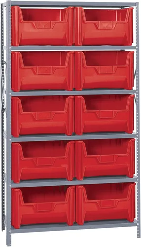 Miniatura 363 de Quantum QSBU-245BK Heavy Duty Shelving Unit with (7) Shelves and (24) QUS245 Black Bins for Garage Warehouse Storage Distribution 400 lb Load