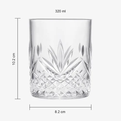 Miniatura 3 de Vasos irrompibles de plástico Tritan para cóctel, whisky, agua y vino Juego de 4 vasos Rocas reutilizables a la antigua, colores acrílicos Claro