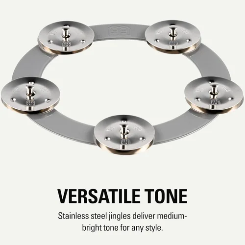 Miniatura 4 de Pandereta de efecto de cascabel Ching Ring, de acero inoxidable — NO FABRICADO EN CHINA — Para hihats, crashes, rides y stacks
