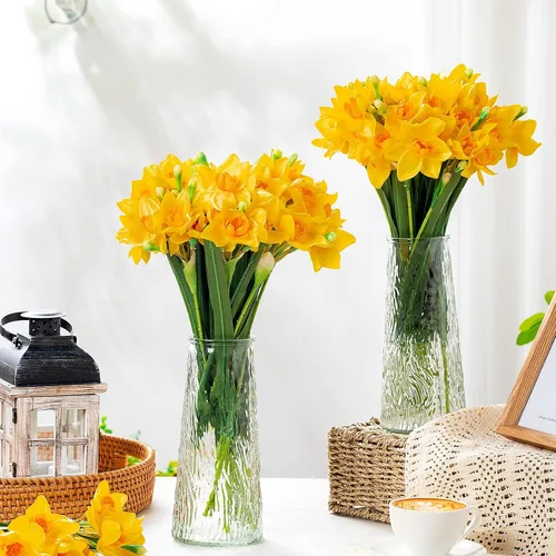 Miniatura 2 de 30 flores artificiales de narcisos de 16.4 pulgadas, flores artificiales de primavera para decoración del hogar, flores decorativas