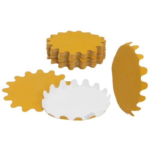 Miniatura 25 de Keystone Flex Edge Gold - Discos de lijado de gancho y bucle de 1 pulgada, papel de arena ondulado para lijadoras de cuencos y accesorios de lijado