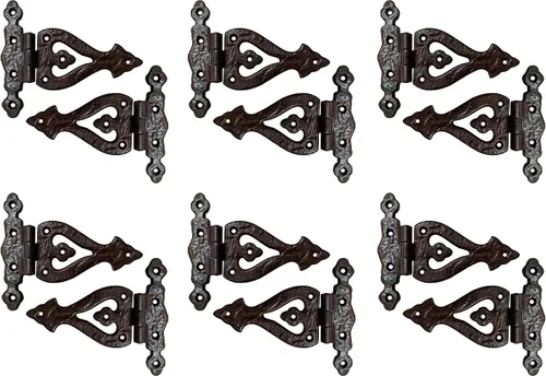 Miniatura 46 de Adonai Hardware Alleluia - Bisagras delanteras de hierro fundido antiguo (3.2 pulgadas x 10 unidades, negro mate) para puertas de granero, puertas